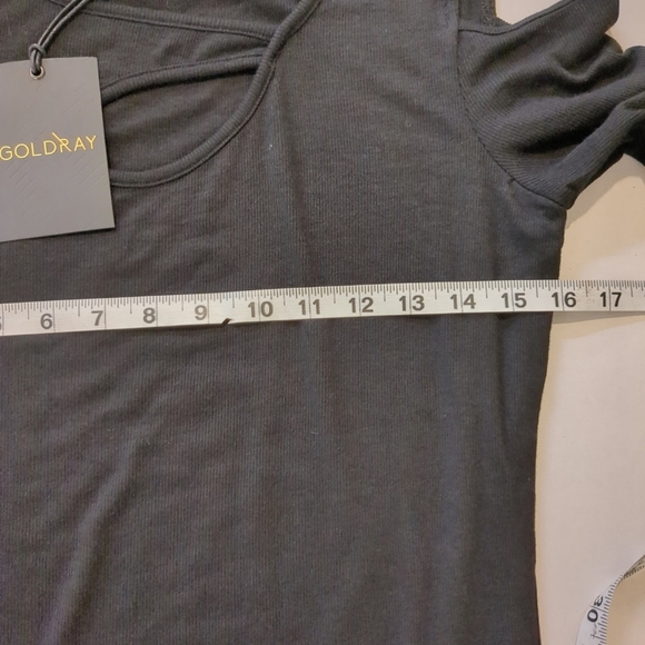 Goldray Women's Garima Asymmetrical Cold Shoulder Black Top , NWT Size XL - Picture 4 of 8